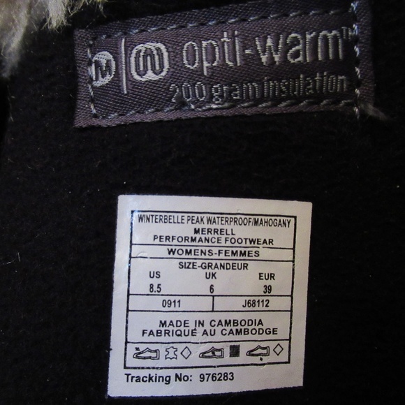 MERRELL WINTERBELLE PEAK MAHOGANY WATERPROOF WINTER BOOT! WOMEN'S SIZE 8.5 - Picture 7 of 10